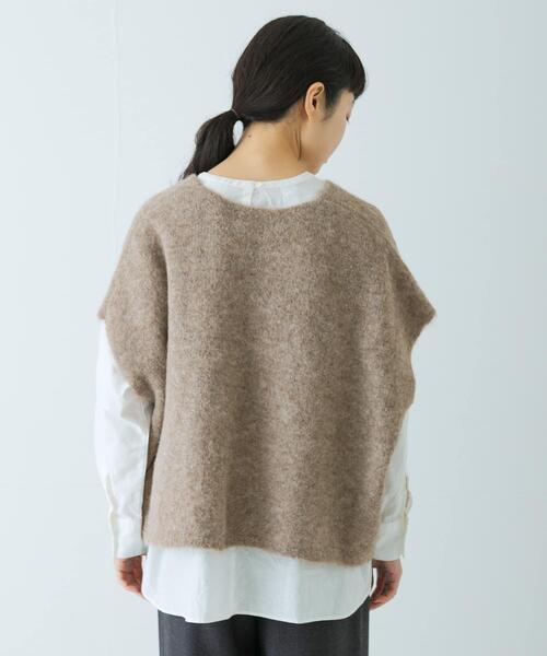 かぐれ（カグレ）の「アルパカワイドニットベスト（ベスト・レディース・グレー/ブラウン・FREE）」の16枚目の写真