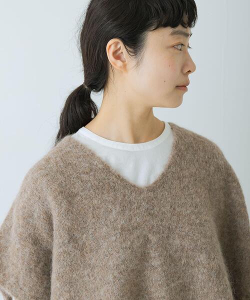 かぐれ（カグレ）の「アルパカワイドニットベスト（ベスト・レディース・グレー/ブラウン・FREE）」の18枚目の写真