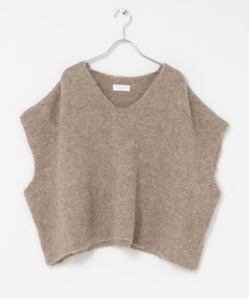 かぐれ（カグレ）の「アルパカワイドニットベスト（ベスト・レディース・グレー・FREE）」の2枚目の写真