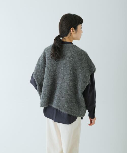かぐれ（カグレ）の「アルパカワイドニットベスト（ベスト・レディース・グレー・FREE）」の5枚目の写真
