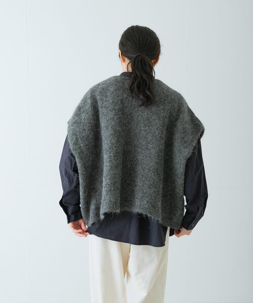 かぐれ（カグレ）の「アルパカワイドニットベスト（ベスト・レディース・グレー・FREE）」の6枚目の写真