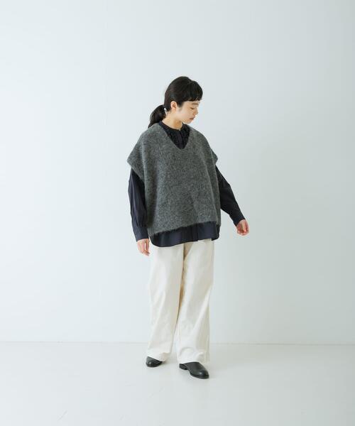かぐれ（カグレ）の「アルパカワイドニットベスト（ベスト・レディース・グレー・FREE）」の7枚目の写真
