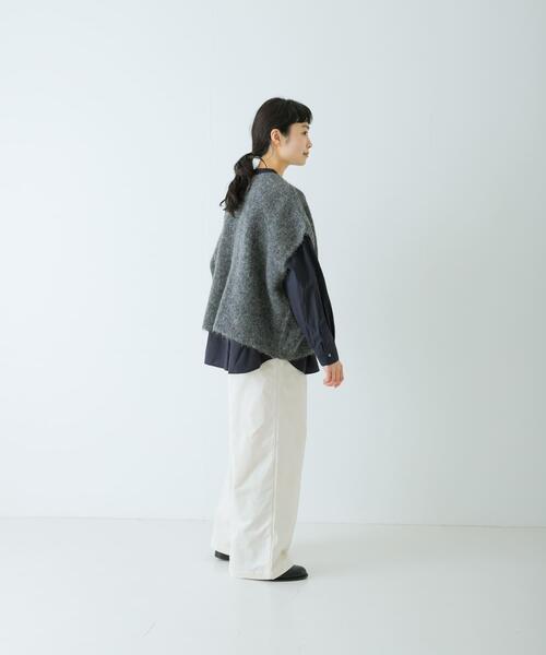 かぐれ（カグレ）の「アルパカワイドニットベスト（ベスト・レディース・グレー・FREE）」の9枚目の写真