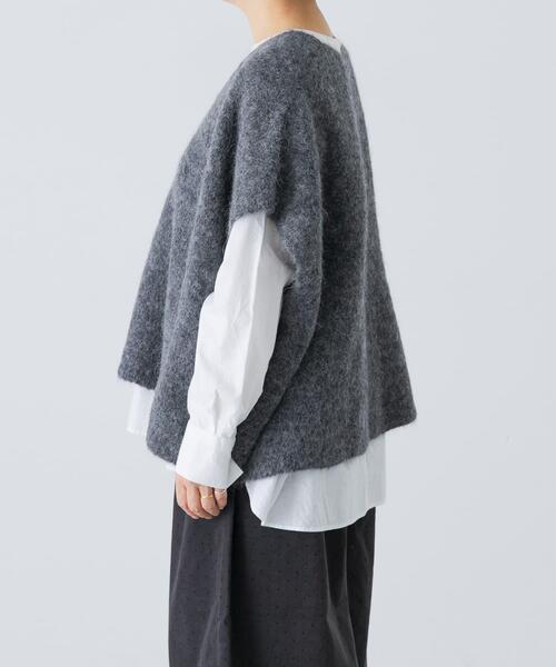 かぐれ（カグレ）の「アルパカワイドニットベスト（ベスト・レディース・グレー・FREE）」の11枚目の写真