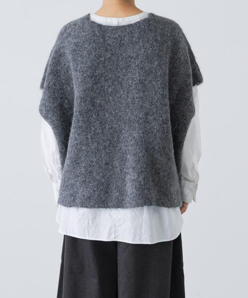 かぐれ（カグレ）の「アルパカワイドニットベスト（ベスト・レディース・グレー・FREE）」の12枚目の写真