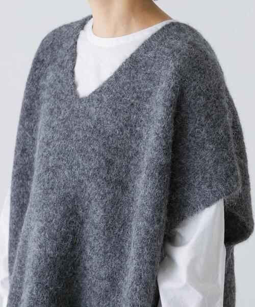 かぐれ（カグレ）の「アルパカワイドニットベスト（ベスト・レディース・グレー・FREE）」の13枚目の写真