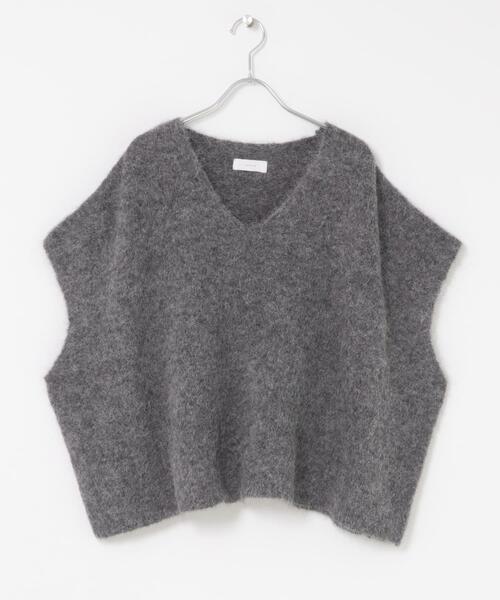 かぐれ（カグレ）の「アルパカワイドニットベスト（ベスト・レディース・グレー・FREE）」の16枚目の写真
