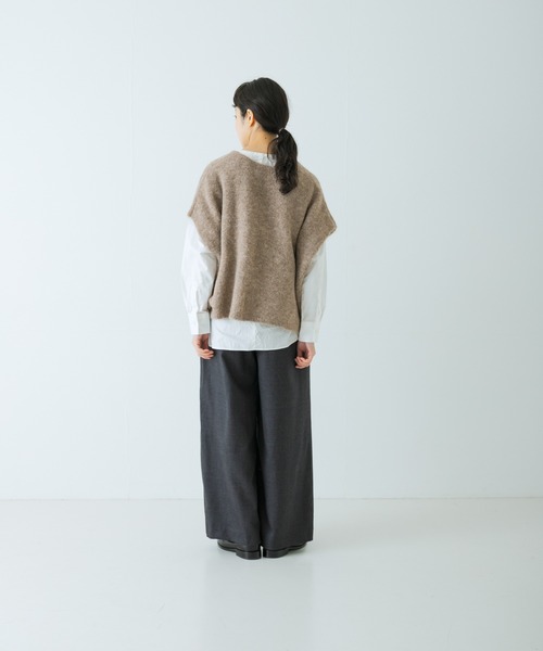 新品タグ付き　かぐれ　アルパカ混ワイドニットベスト　アーバンリサーチドアーズ 新品タグ付◉ かぐれ アルパカ混ワイドニットベスト ネイビー アーバン