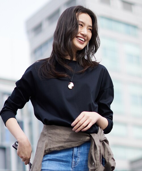 セール】【洗える】きれいめラウンドテールロンT（Tシャツ/カットソー