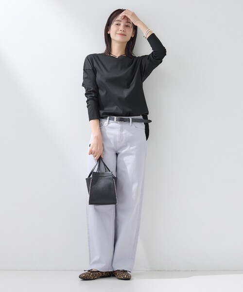 INDIVI(インディヴィ)の「【洗える】きれいめラウンドテールロンT(Tシャツ/カットソー・レディース・ブラック/オフホワイト・13/05/38/34/15 /03/19)」の13枚目の写真