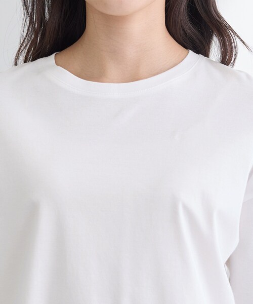 ラウンドテールロングTシャツ ホワイト ラウンドテールロングプルオーバー（Tシャツ／カットソー）｜IENA