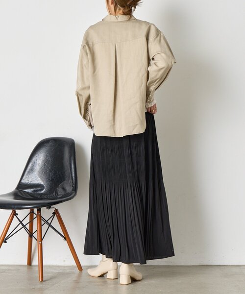 Jena espace merveilleux(ジェナ エスパスメルヴェイユ)の「【動きで魅せる】ランダムプリーツスカート(スカート・レディース・パープル/ライトグレー/ブラック・FREE)」の6枚目の写真