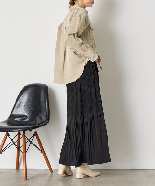 Jena espace merveilleux(ジェナ エスパスメルヴェイユ)の「【動きで魅せる】ランダムプリーツスカート(スカート・レディース・パープル/ライトグレー/ブラック・FREE)」の7枚目の写真