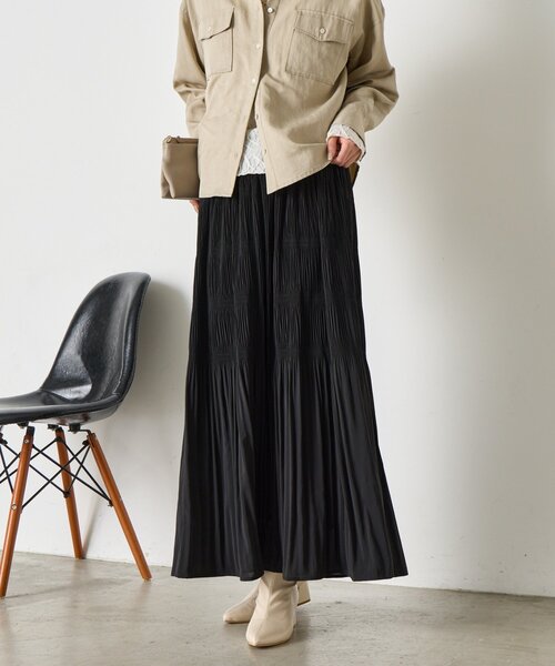 Jena espace merveilleux(ジェナ エスパスメルヴェイユ)の「【動きで魅せる】ランダムプリーツスカート(スカート・レディース・パープル/ライトグレー/ブラック・FREE)」の8枚目の写真