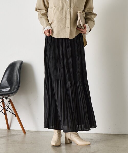 Jena espace merveilleux(ジェナ エスパスメルヴェイユ)の「【動きで魅せる】ランダムプリーツスカート(スカート・レディース・パープル/ライトグレー/ブラック・FREE)」の9枚目の写真