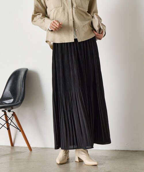 Jena espace merveilleux(ジェナ エスパスメルヴェイユ)の「【動きで魅せる】ランダムプリーツスカート(スカート・レディース・パープル/ライトグレー/ブラック・FREE)」の10枚目の写真