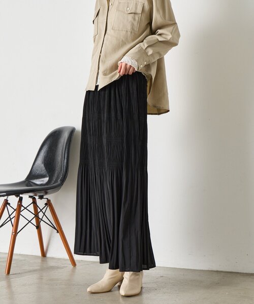 Jena espace merveilleux(ジェナ エスパスメルヴェイユ)の「【動きで魅せる】ランダムプリーツスカート(スカート・レディース・パープル/ライトグレー/ブラック・FREE)」の11枚目の写真