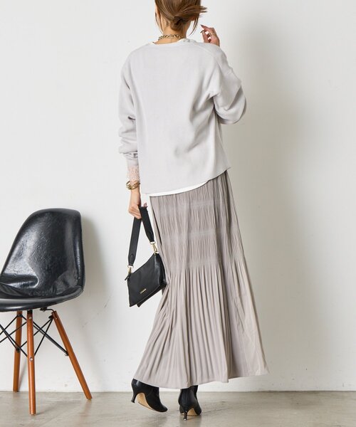 Jena espace merveilleux(ジェナ エスパスメルヴェイユ)の「【動きで魅せる】ランダムプリーツスカート(スカート・レディース・パープル/ライトグレー/ブラック・FREE)」の15枚目の写真