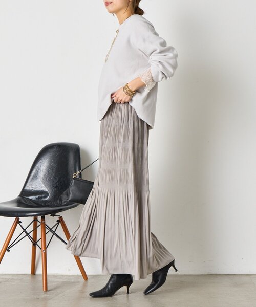 Jena espace merveilleux(ジェナ エスパスメルヴェイユ)の「【動きで魅せる】ランダムプリーツスカート(スカート・レディース・パープル/ライトグレー/ブラック・FREE)」の16枚目の写真