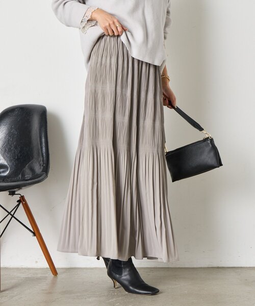 Jena espace merveilleux(ジェナ エスパスメルヴェイユ)の「【動きで魅せる】ランダムプリーツスカート(スカート・レディース・パープル/ライトグレー/ブラック・FREE)」の18枚目の写真