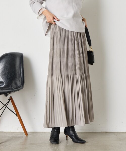 Jena espace merveilleux(ジェナ エスパスメルヴェイユ)の「【動きで魅せる】ランダムプリーツスカート(スカート・レディース・パープル/ライトグレー/ブラック・FREE)」の19枚目の写真