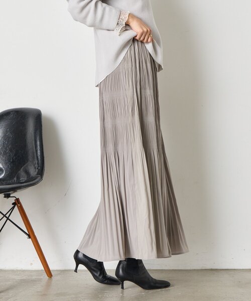 Jena espace merveilleux(ジェナ エスパスメルヴェイユ)の「【動きで魅せる】ランダムプリーツスカート(スカート・レディース・パープル/ライトグレー/ブラック・FREE)」の21枚目の写真