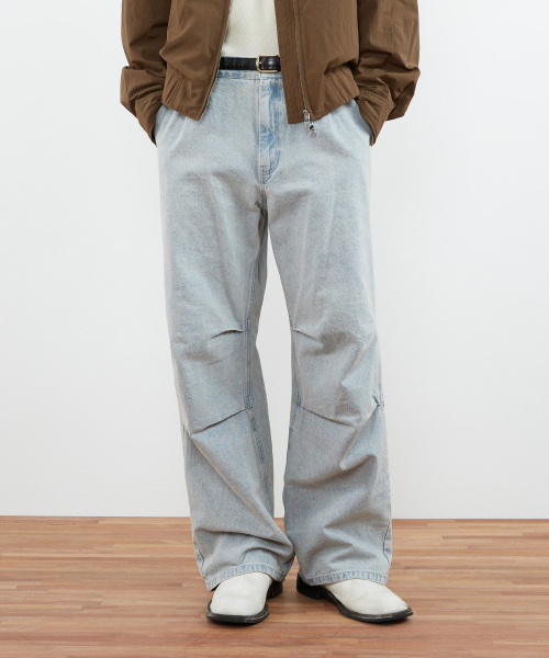 KIIMUIR(キミュア)の「セミワイドパラシュートデニムパンツ_スカイブルー(デニムパンツ・レディース・その他・MEDIUM/LARGE)」の1枚目の写真