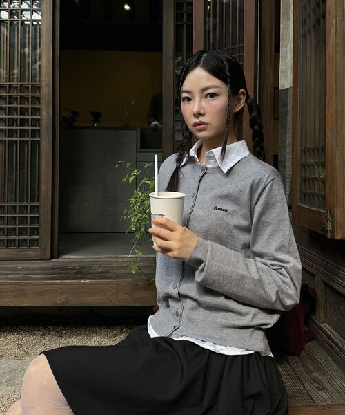 AMESWORLDWIDE(アメスワールドワイド)の「BASIC ROUND NECK CARDIGAN GREY(カーディガン/ボレロ・レディース・その他・FREE)」の7枚目の写真