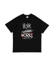 WORKS & CO.（ワークス アンド コー）の「タイピングワークオーバーサイズ半袖Tシャツ（ブラック）（Tシャツ/カットソー）」