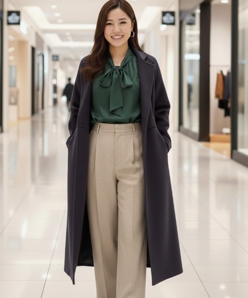 Lana821(ラナハニー)の「ローブデザイン ロングコート(その他アウター・レディース・チャコールグレー/グレー系その他/ブラック・FREE)」の7枚目の写真