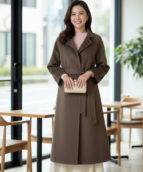 Lana821(ラナハニー)の「ローブデザイン ロングコート(その他アウター・レディース・チャコールグレー/グレー系その他/ブラック・FREE)」の18枚目の写真
