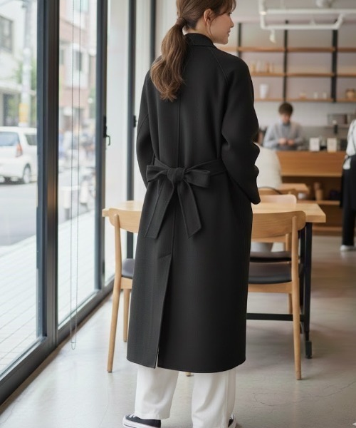 Lana821(ラナハニー)の「ローブデザイン ロングコート(その他アウター・レディース・チャコールグレー/グレー系その他/ブラック・FREE)」の5枚目の写真