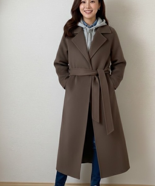 Lana821(ラナハニー)の「ローブデザイン ロングコート(その他アウター・レディース・チャコールグレー/グレー系その他/ブラック・FREE)」の20枚目の写真