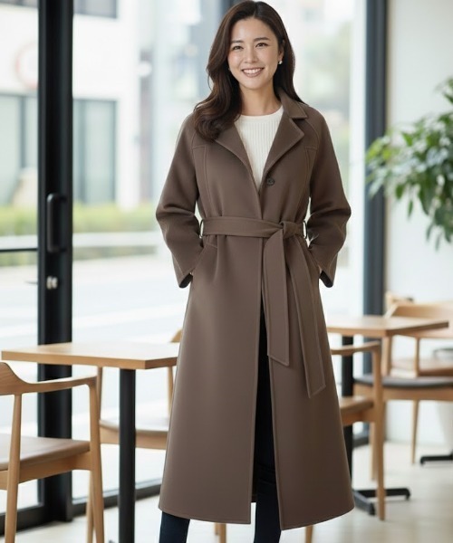 Lana821(ラナハニー)の「ローブデザイン ロングコート(その他アウター・レディース・チャコールグレー/グレー系その他/ブラック・FREE)」の22枚目の写真