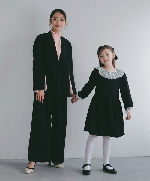 AJUGA.（アジュガ）の「2WAYスリーブ イージーノーカラージャケット【セレモニー/オケージョン】（ノーカラージャケット・レディース・ブラック/ネイビー・M/S）」の16枚目の写真