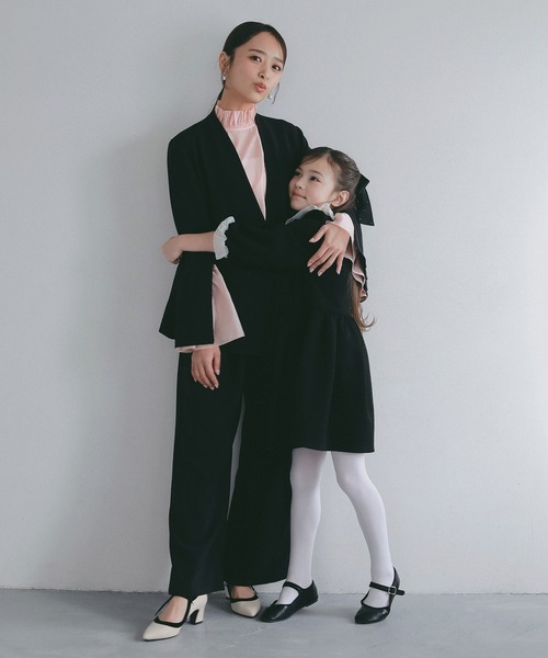 AJUGA.（アジュガ）の「2WAYスリーブ イージーノーカラージャケット【セレモニー/オケージョン】（ノーカラージャケット・レディース・ブラック/ネイビー・M/S）」の18枚目の写真