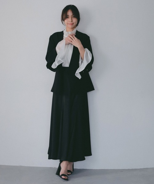 AJUGA.（アジュガ）の「2WAYスリーブ イージーノーカラージャケット【セレモニー/オケージョン】（ノーカラージャケット・レディース・ブラック/ネイビー・M/S）」の22枚目の写真