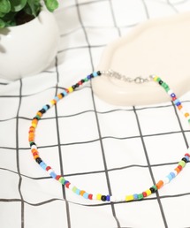 Meing（ミーイング）の「Meing カラー ビーズ ネックレス サイズ調整可能 アジャスターチェーン 男女兼用（ネックレス）」