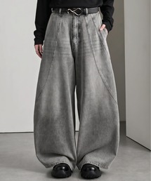 【cussil/クシル】【12oz】スパイラルシームカーブデニムパンツ
