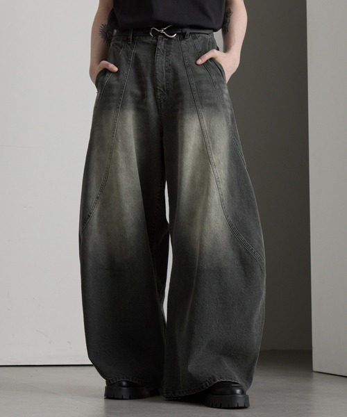 cussil（クシル）の「【cussil/クシル】【12oz】スパイラルシームカーブデニムパンツ（デニムパンツ・メンズ・ブラウン/グレー・L/M/S）」の7枚目の写真