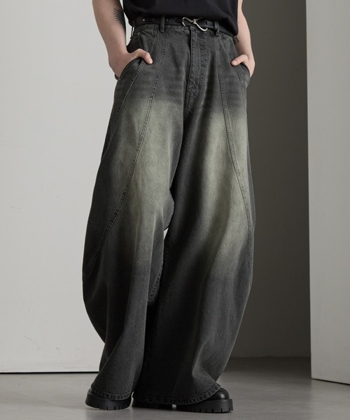 cussil（クシル）の「【cussil/クシル】【12oz】スパイラルシームカーブデニムパンツ（デニムパンツ・メンズ・ブラウン/グレー・L/M/S）」の8枚目の写真