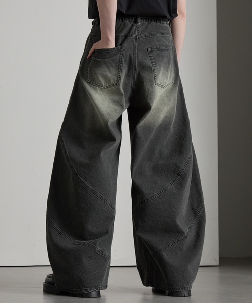 cussil（クシル）の「【cussil/クシル】【12oz】スパイラルシームカーブデニムパンツ（デニムパンツ・メンズ・ブラウン/グレー・L/M/S）」の10枚目の写真