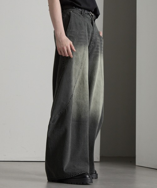 cussil（クシル）の「【cussil/クシル】【12oz】スパイラルシームカーブデニムパンツ（デニムパンツ・メンズ・ブラウン/グレー・L/M/S）」の11枚目の写真