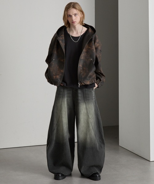 cussil（クシル）の「【cussil/クシル】【12oz】スパイラルシームカーブデニムパンツ（デニムパンツ・メンズ・ブラウン/グレー・L/M/S）」の13枚目の写真