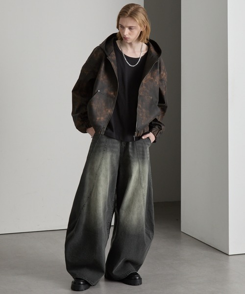 cussil（クシル）の「【cussil/クシル】【12oz】スパイラルシームカーブデニムパンツ（デニムパンツ・メンズ・ブラウン/グレー・L/M/S）」の14枚目の写真