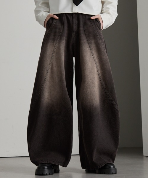 cussil（クシル）の「【cussil/クシル】【12oz】スパイラルシームカーブデニムパンツ（デニムパンツ・メンズ・ブラウン/グレー・L/M/S）」の20枚目の写真