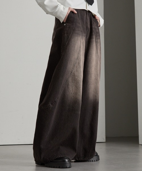 cussil(クシル)の「【cussil/クシル】【12oz】スパイラルシームカーブデニムパンツ(デニムパンツ・メンズ・ブラウン/グレー・L/M/S)」の18枚目の写真