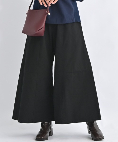 aunt lily(アントリリー)の「パネル切り替えスカート風パンツ ウエストゴム コットン 美シルエット(その他パンツ・レディース・ブラック/ダークグリーン・M/LL/S/L/3L)」の2枚目の写真