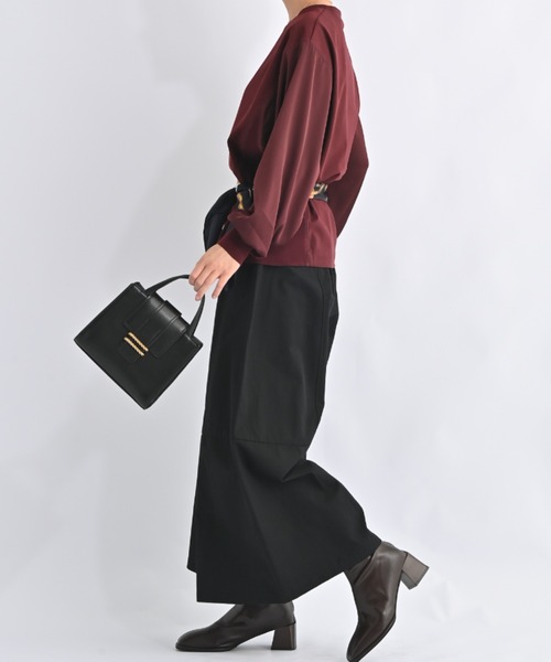 aunt lily(アントリリー)の「パネル切り替えスカート風パンツ ウエストゴム コットン 美シルエット(その他パンツ・レディース・ブラック/ダークグリーン・M/LL/S/L/3L)」の6枚目の写真