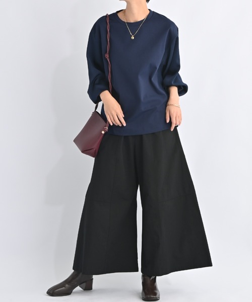 aunt lily(アントリリー)の「パネル切り替えスカート風パンツ ウエストゴム コットン 美シルエット(その他パンツ・レディース・ブラック/ダークグリーン・M/LL/S/L/3L)」の7枚目の写真